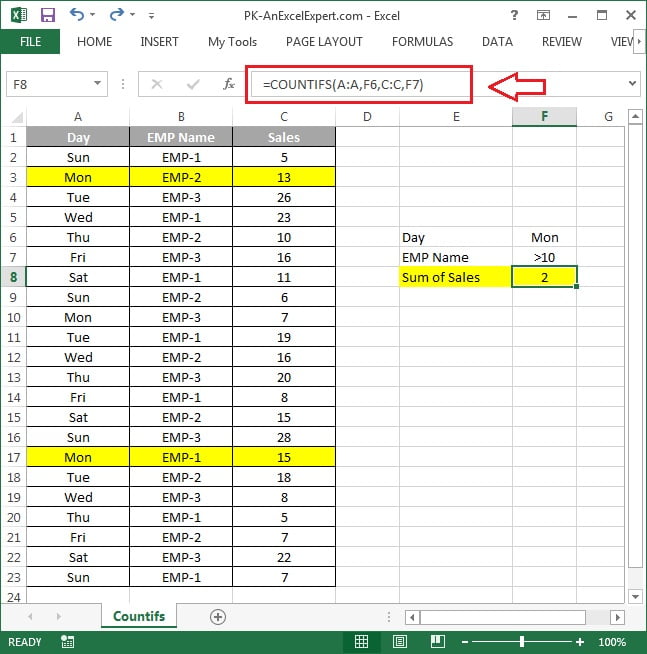 COUNTIFS Formula PK An Excel Expert