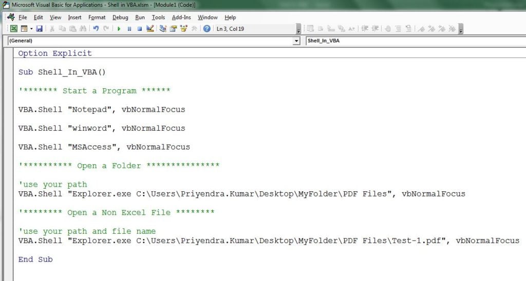 Shell Function In Vba With Example Pk An Excel Expert