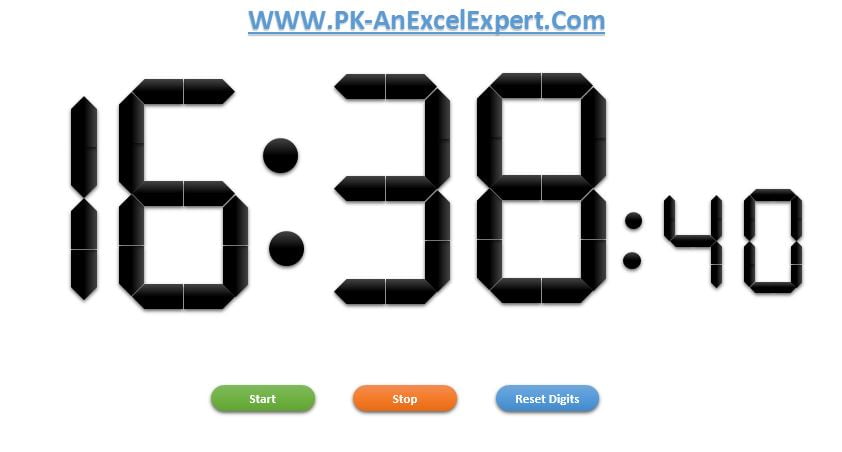 Innovation: Digital Clock in Excel - PK: An Excel Expert