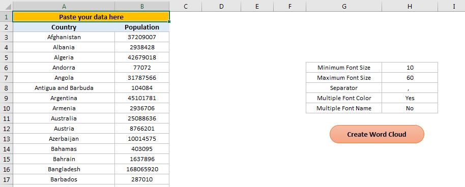 Word Cloud In Excel Using VBA PK An Excel Expert