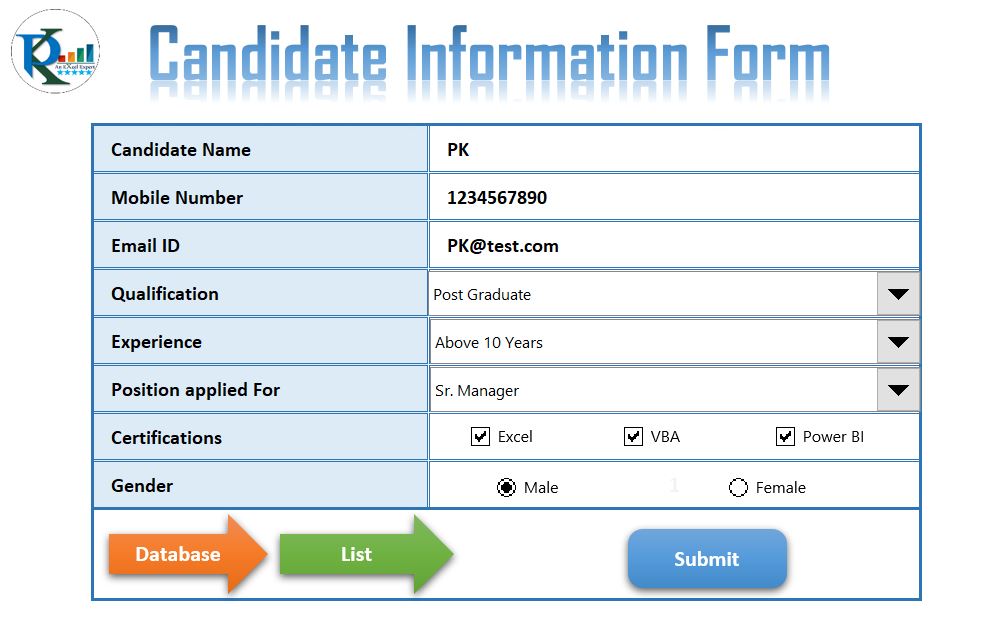 Smart Data Entry Form With Minimum VBA PK An Excel Expert