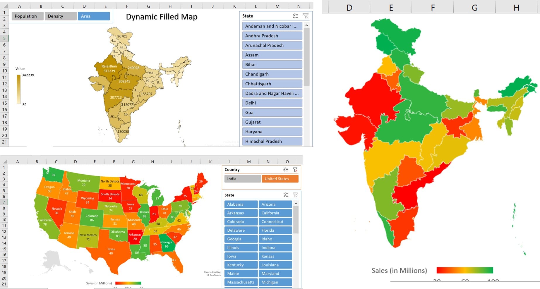 Dynamic Filled Map In Excel Pk An Excel Expert Riset