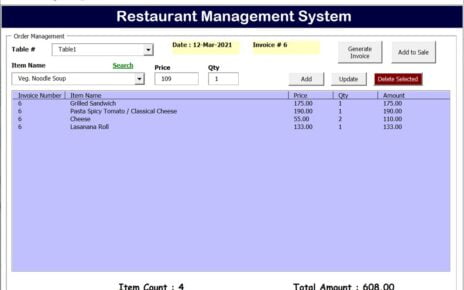 Restaurant Management System