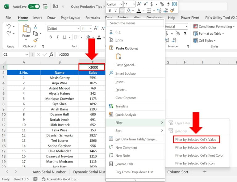 Quick Productive Tips in Microsoft Excel - PK: An Excel Expert