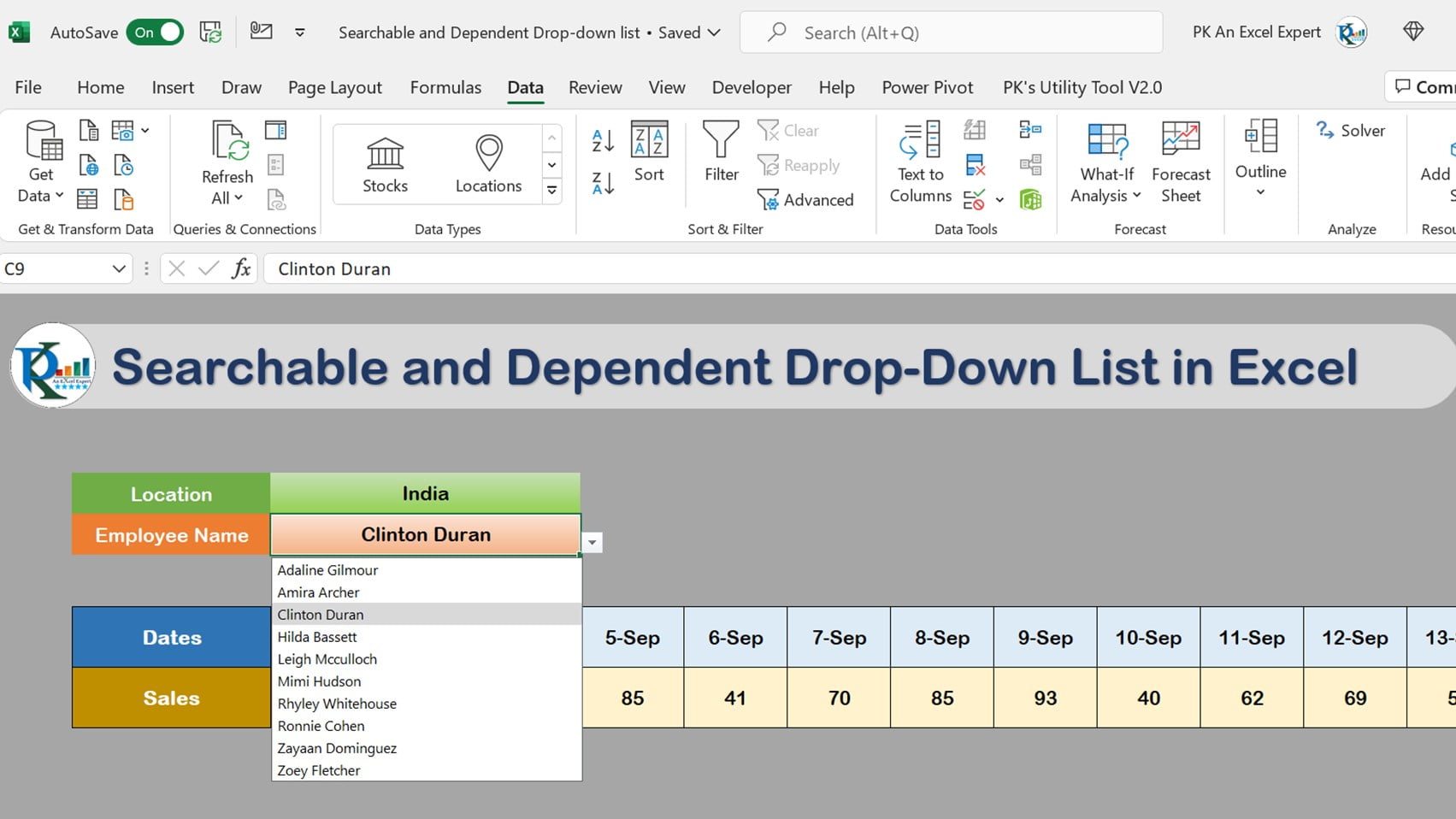 Searchable And Dependent Drop down List In Microsoft Excel PK An Excel Expert