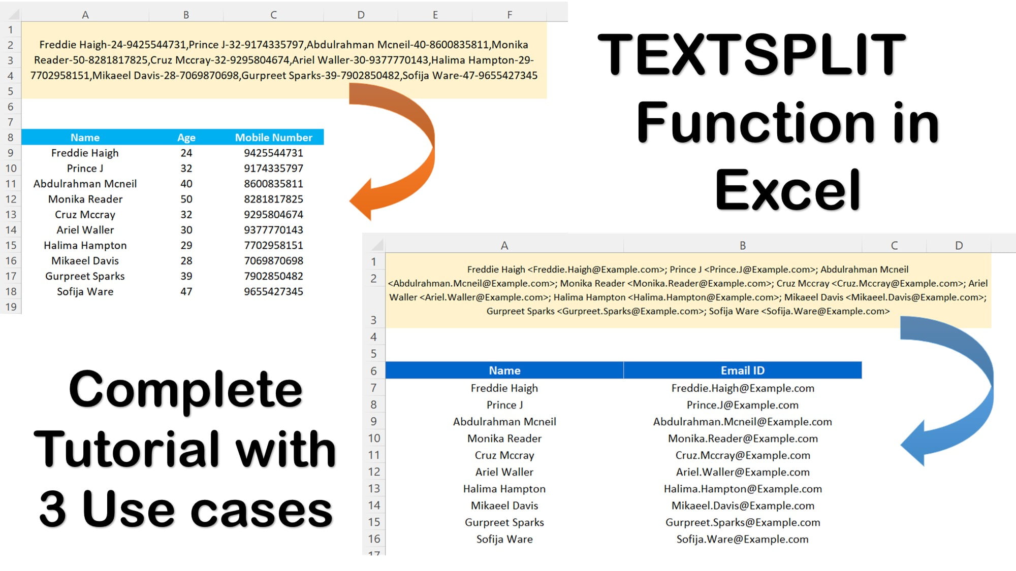 TEXTSPLIT function with three use cases in Excel PK An Excel Expert