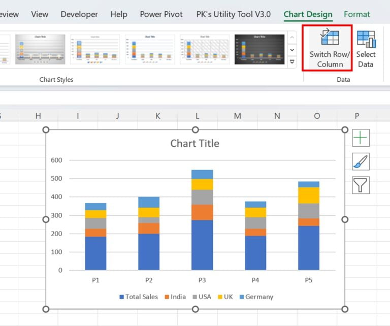 Stylish Stacked Column Chart with Integrated Totals -3 - PK: An Excel ...