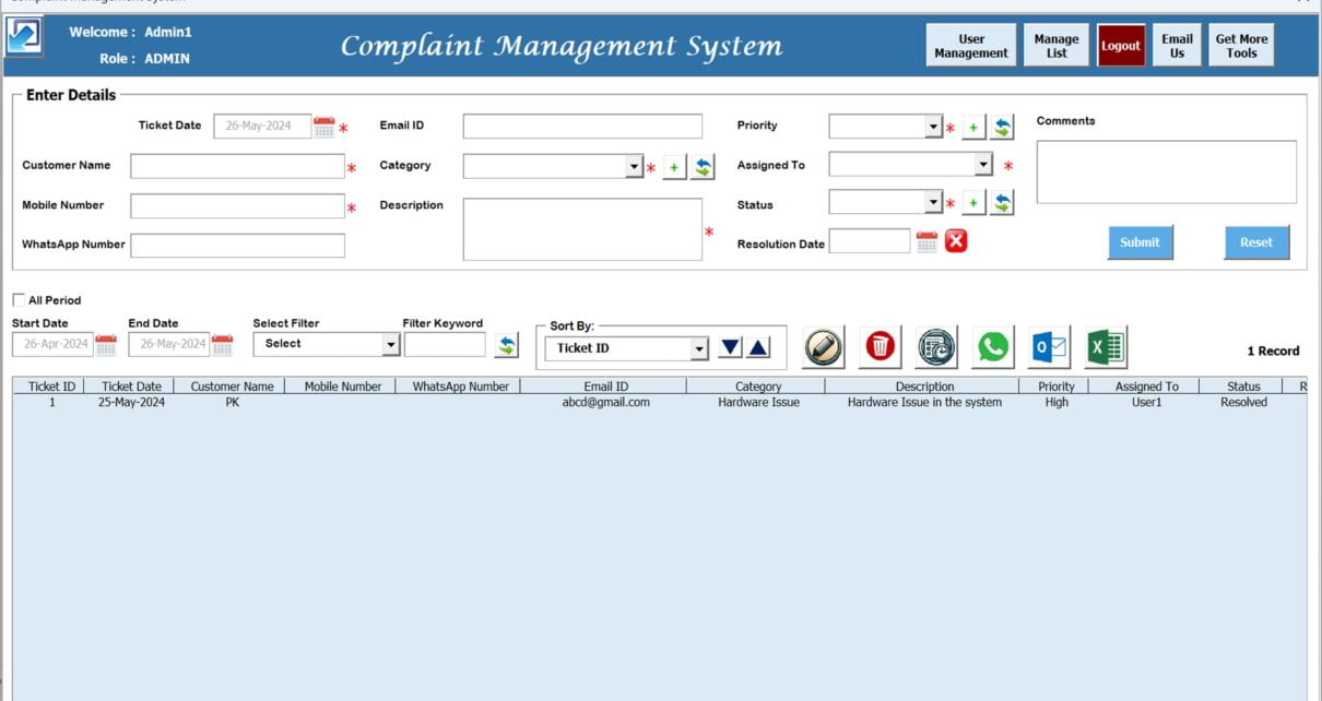 Complaint Management System