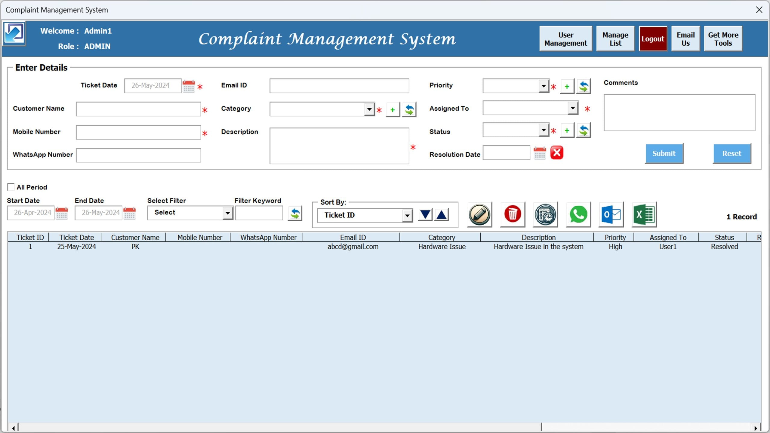 Complaint Management System