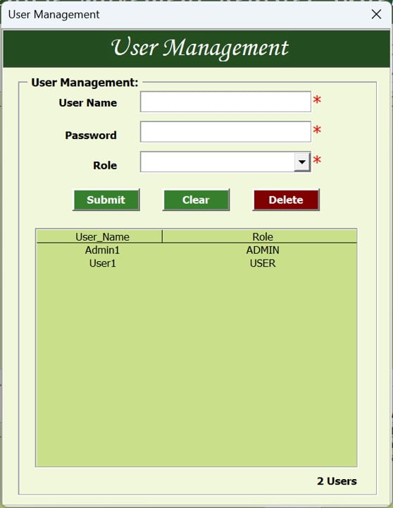 User Management Form