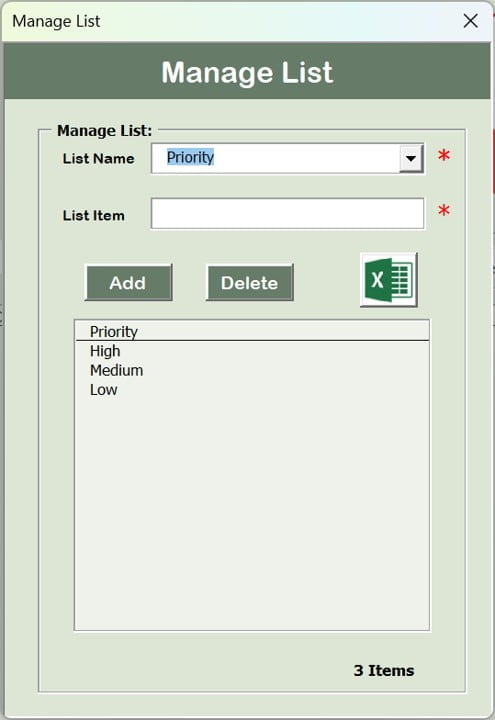 Manage List