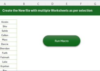 Create Multiple worksheets