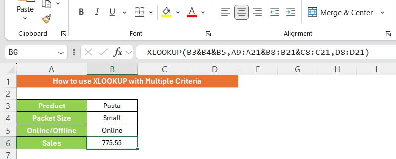 How to use XLOOKUP with Multiple Criteria