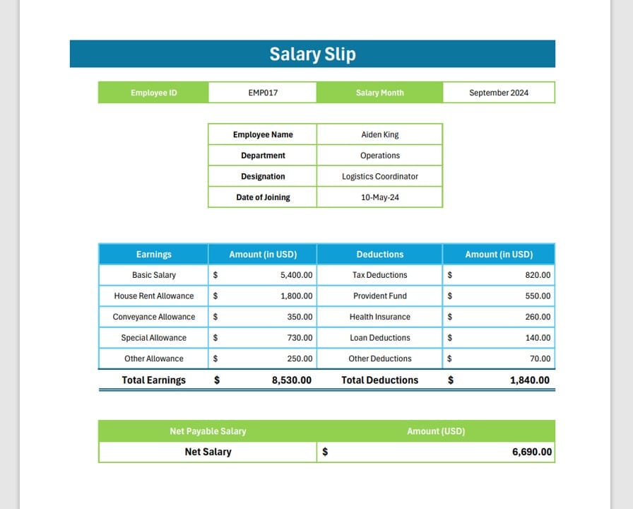 Salary Slip 