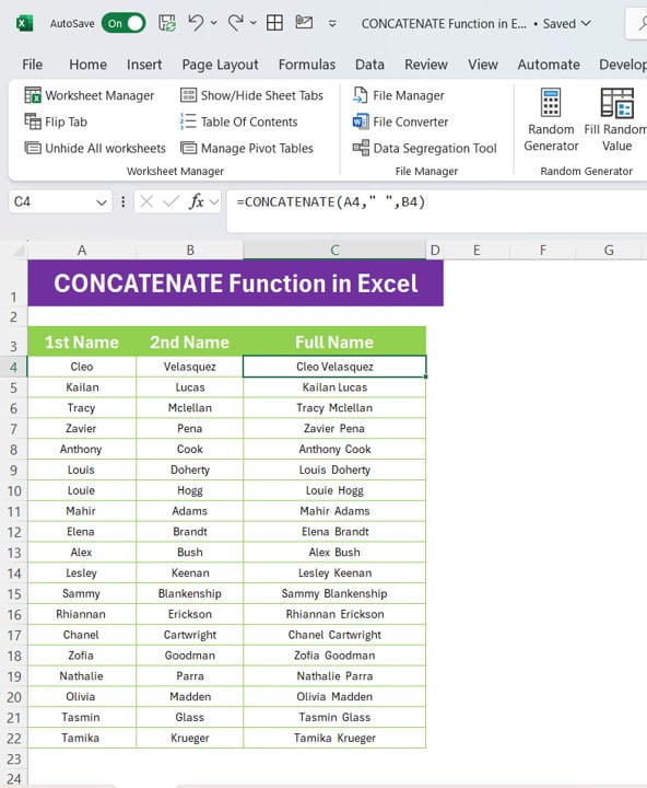 CONCATENATE