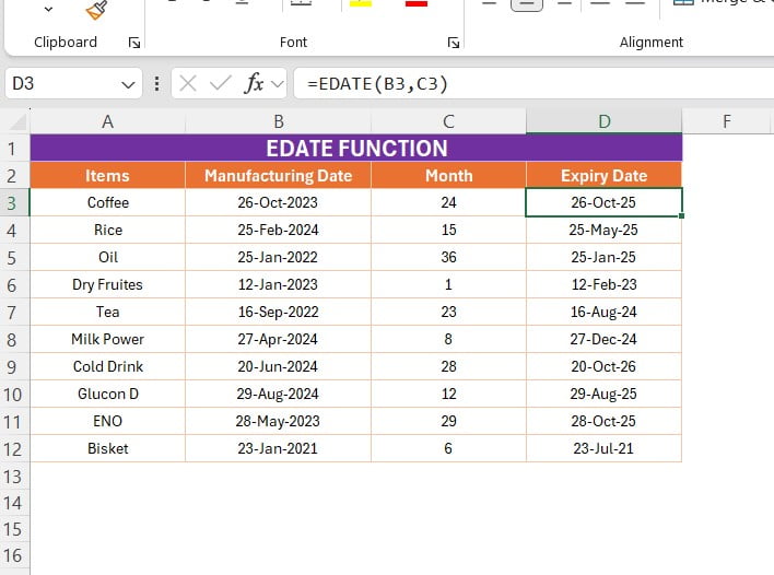 EDATE FUNCTION 