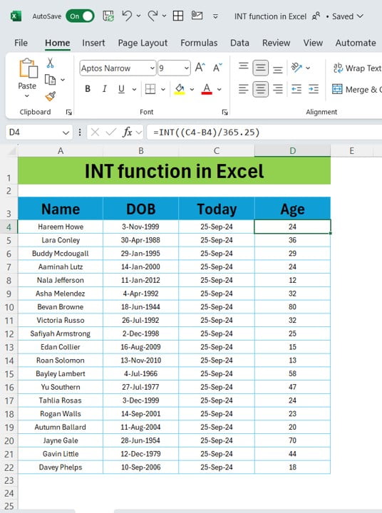 INT Function