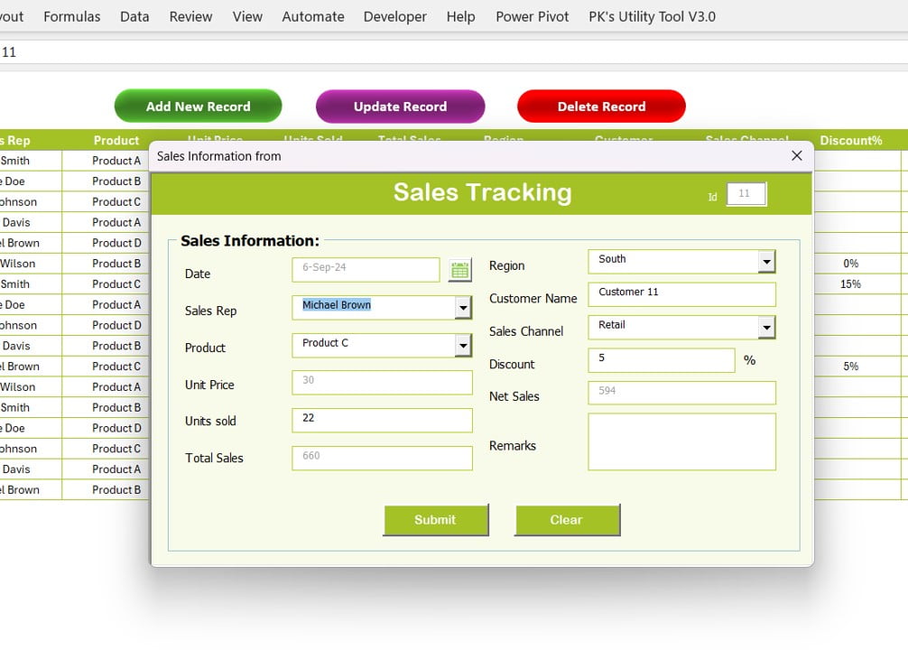 Sales Tracking Dashboard