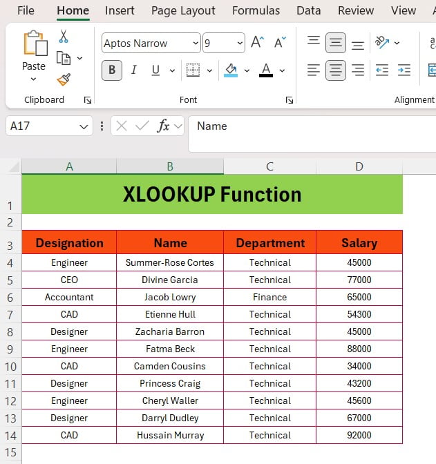 XLOOKUP Function in Excel