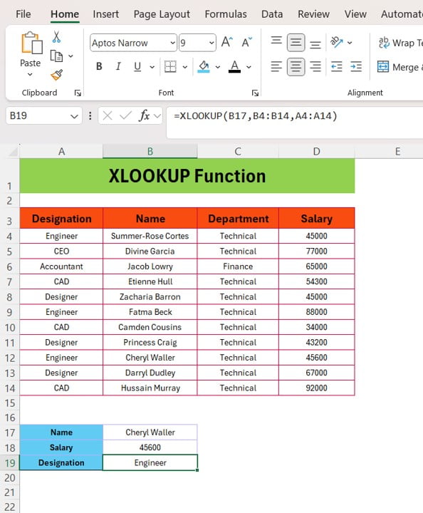 XLOOKUP function