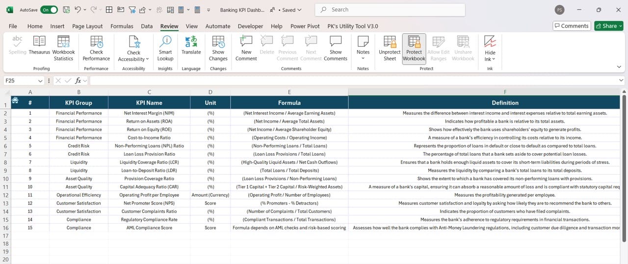 KPI Definition Sheet