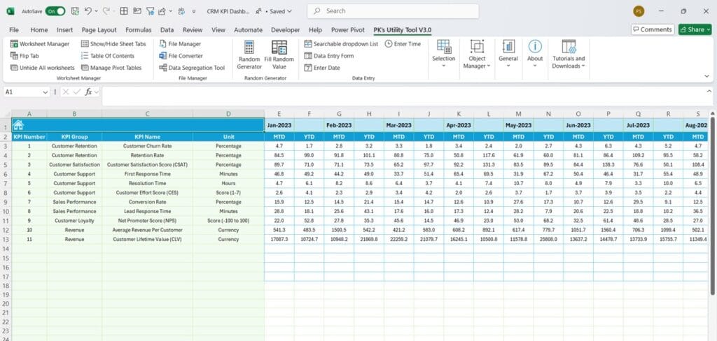 Previous Year Numbers Sheet