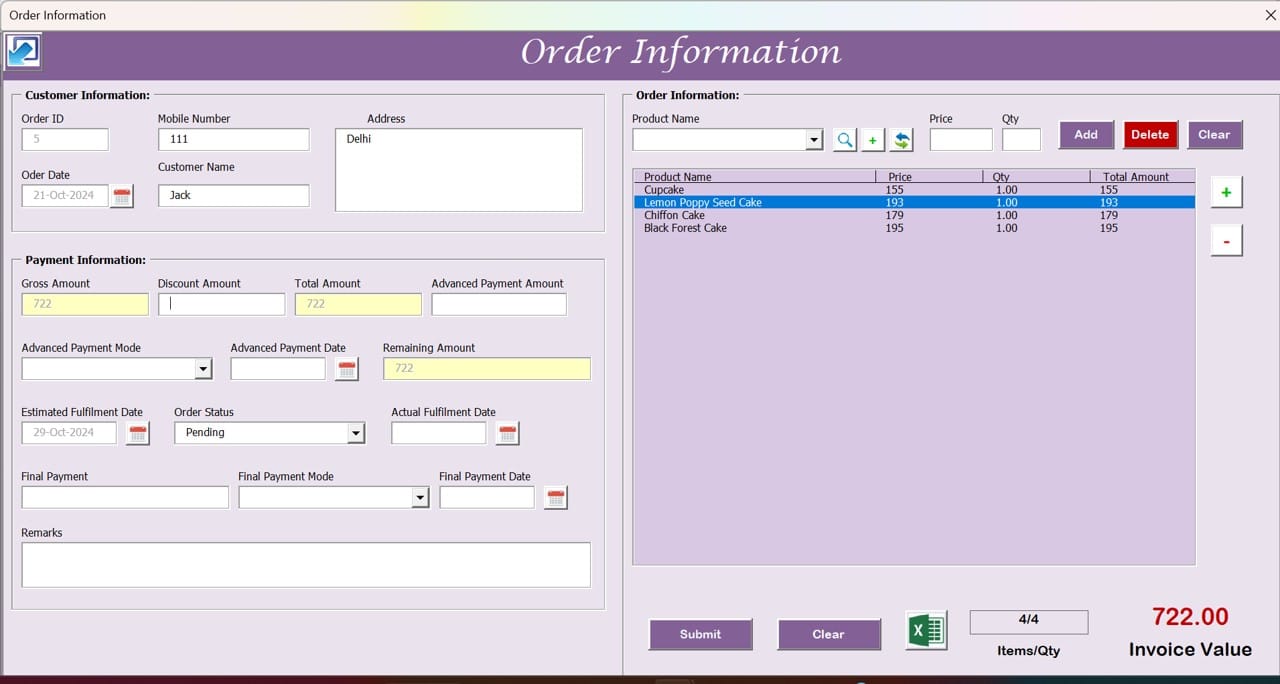 Billing Information Section