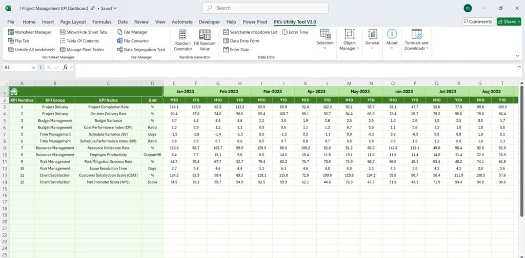 Previous Year Numbers Sheet