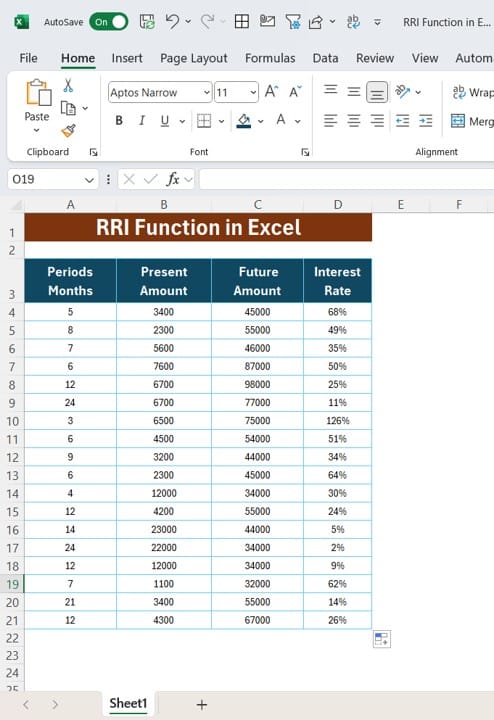 RRI Function in Excel