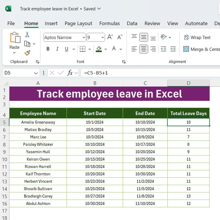 Employee Leave Tracker