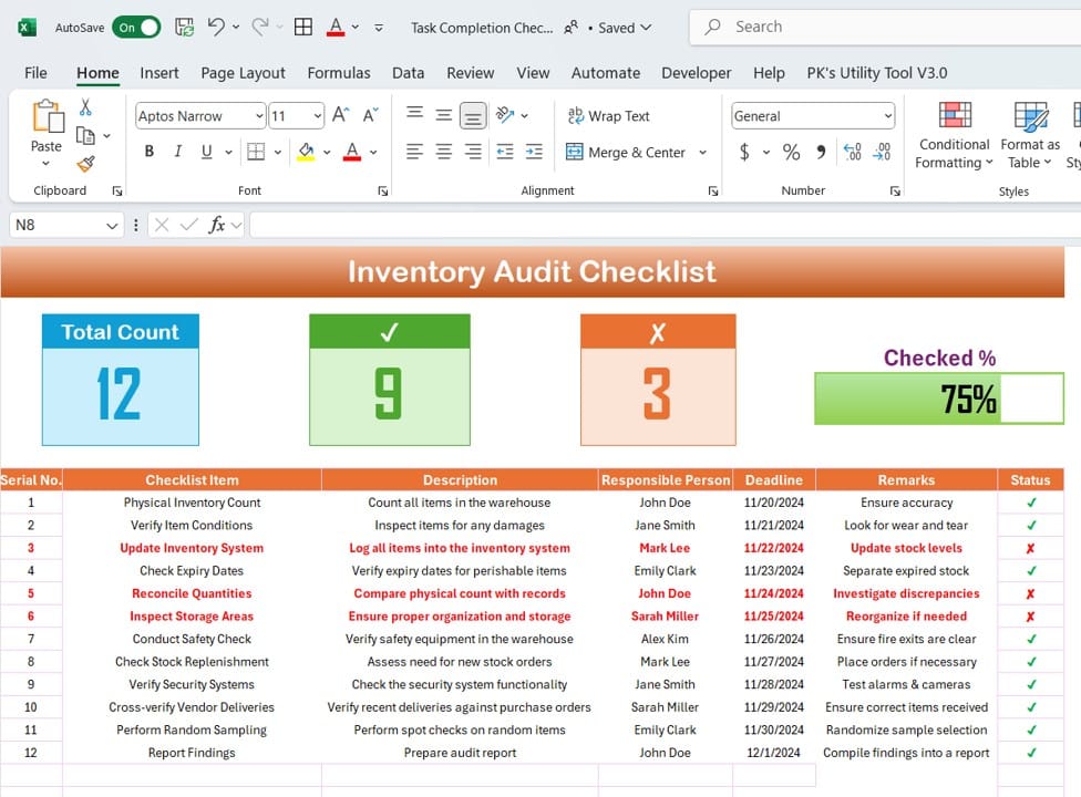 Inventory Audit Checklist