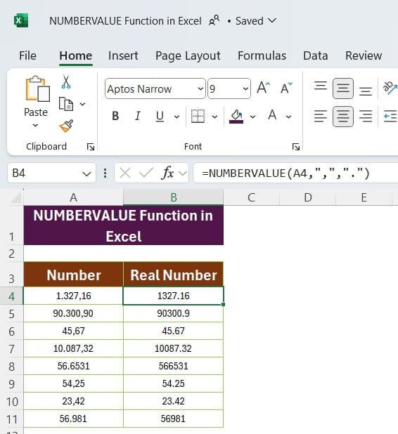 NUMBERVALUE