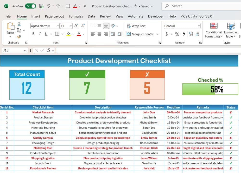 Product Development Checklist