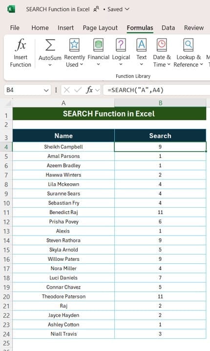 SEARCH Function