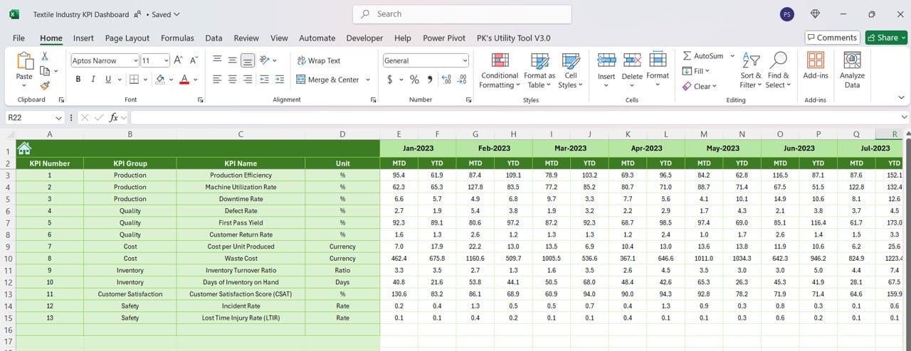 Previous Year Numbers Sheet