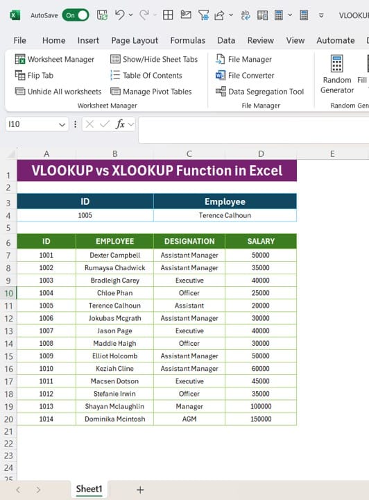 VLOOKUP vs XLOOKUP Function