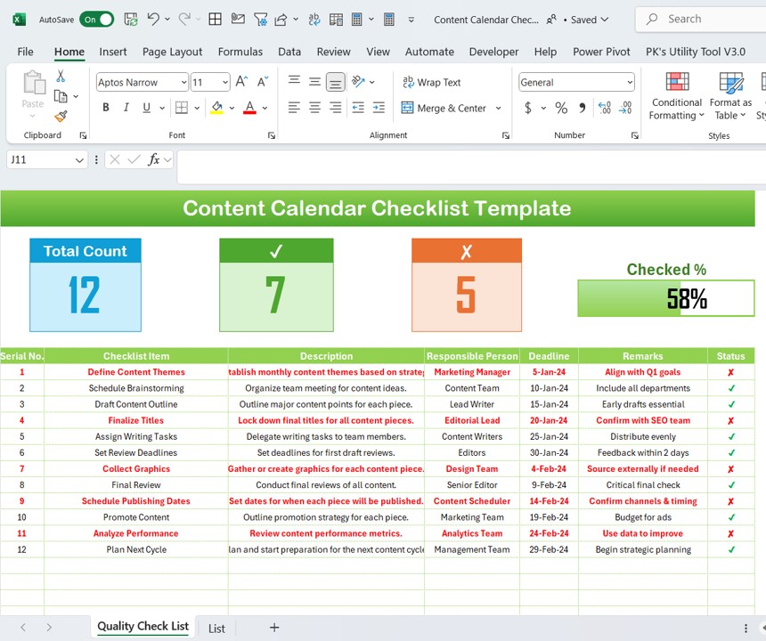 Content Calendar