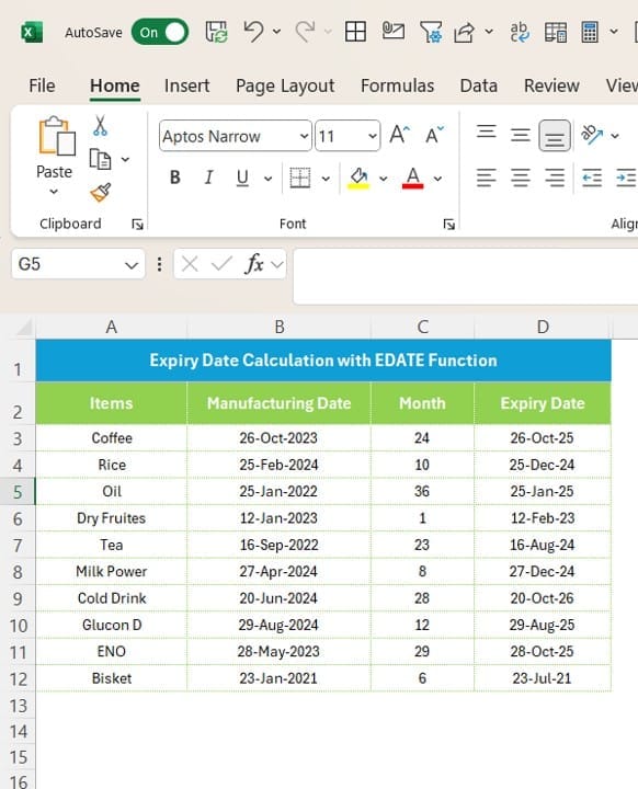 Calculation with EDATE Function