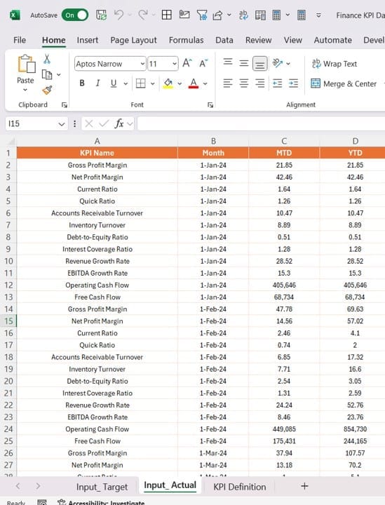 Input Target Sheet