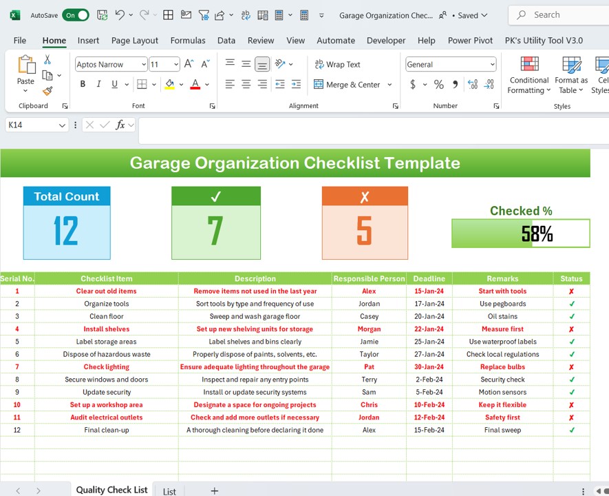 Garage Organization Checklist 