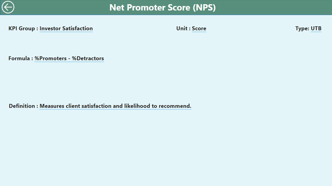 KPI Definition Page