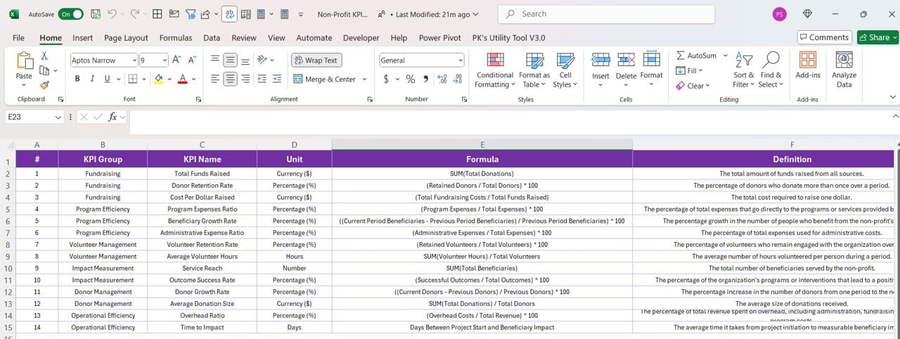 Excel Data