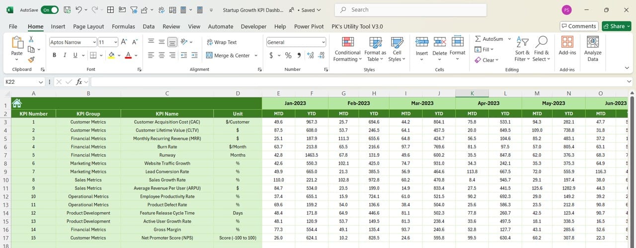 Previous Year Numbers Sheet