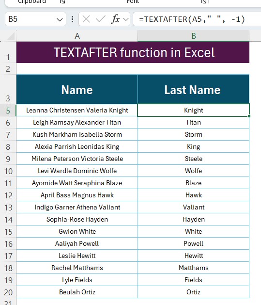 TEXTAFTER