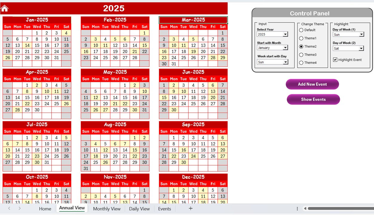 Annual View Sheet