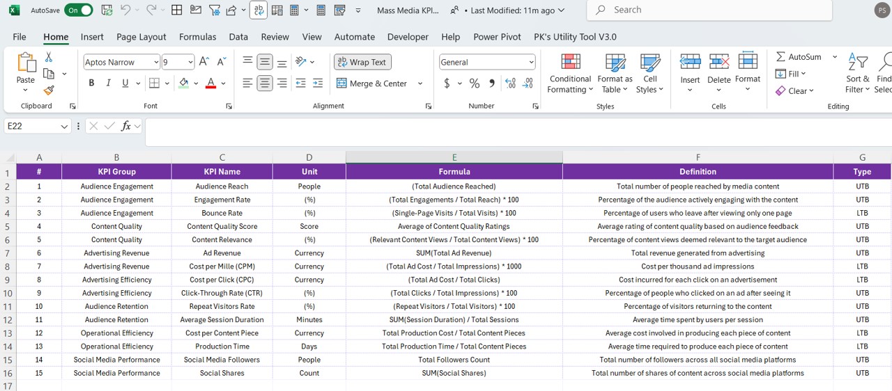 Excel Data