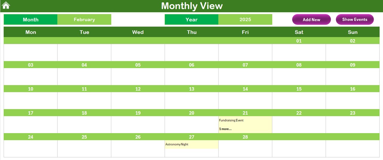 Monthly View