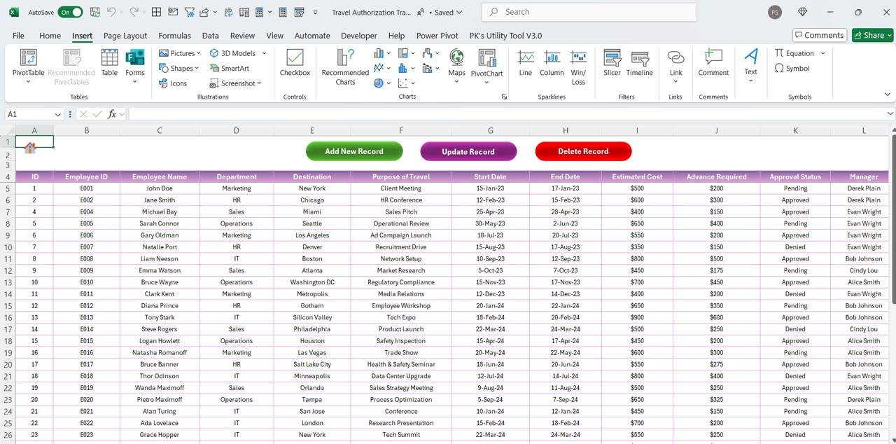 Data Entry Sheet