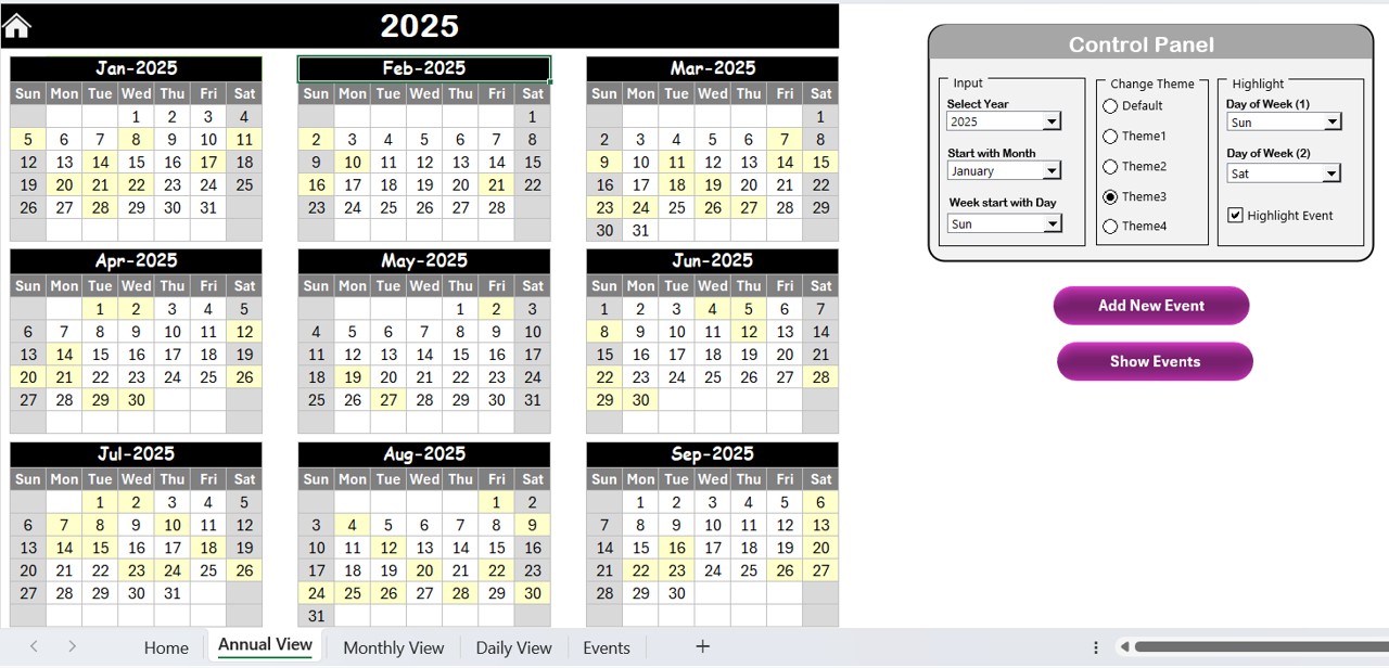 Annual View Sheet