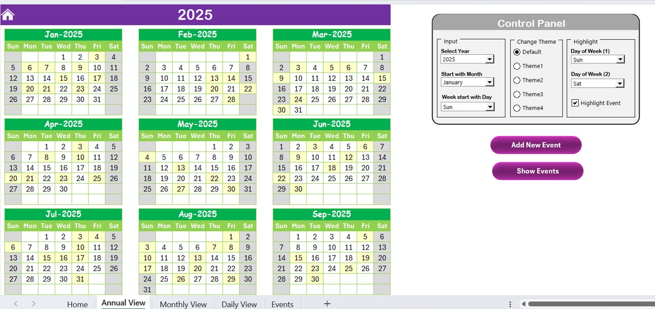 Annual View Sheet